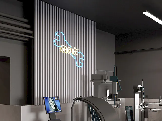 Реечная стена в мастерской